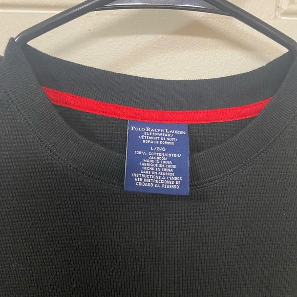 NWOT Polo Ralph Lauren Men's Black with Red Horse Long Sleeve Shirt Size: Large - Picture 5 of 12